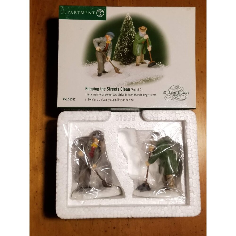 "Keeping The Streets Clean" Set of 2 #58532 Dicken's Village Series -Retired-